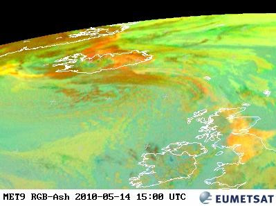 Iceland volcanic ash on Eumetsats sensors