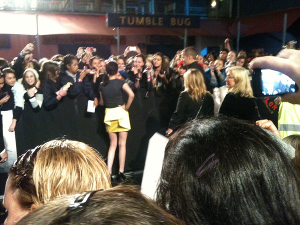 A back shot of Kristen, loved the outfit & heels