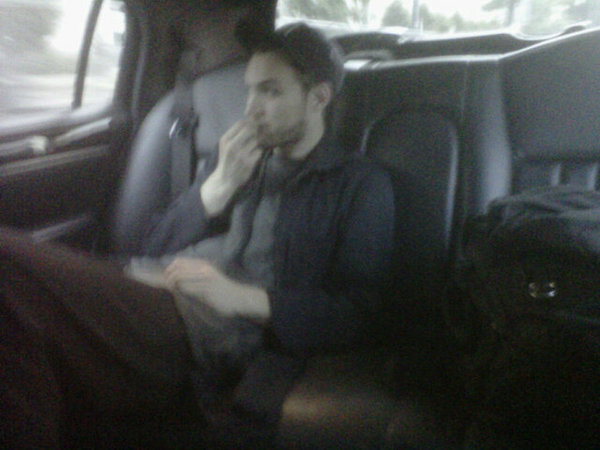 Josh in limo in washington DC. We are bummin around DC on a 4 hour stopover on our way home f boston