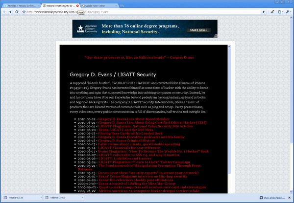 @attritionorg hacks gregory evans bio page #ligatt