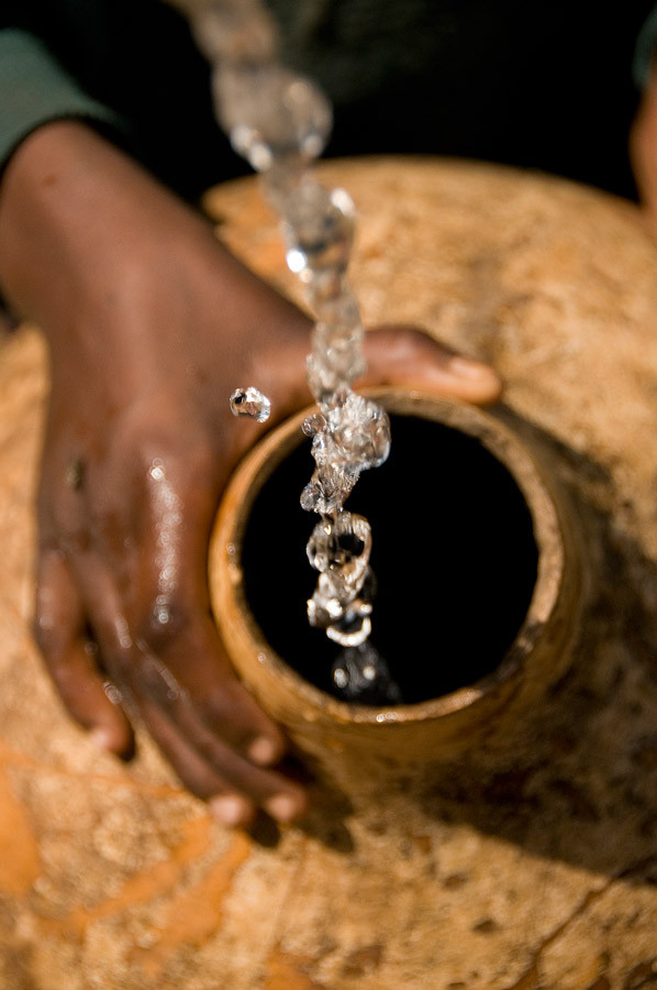 Liquid Gold. Clean water flows from a spring protection water project in Ethiopia.
