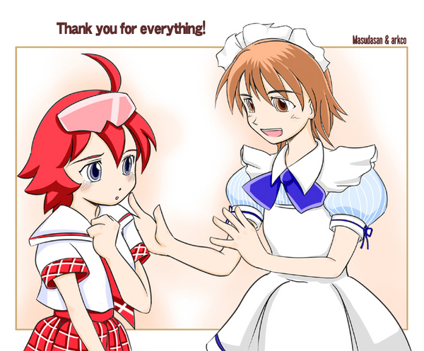 時間かかっちゃいましたが、いままで秋葉原で頑張っていただいたマスダさんに捧げる絵と言う事で。