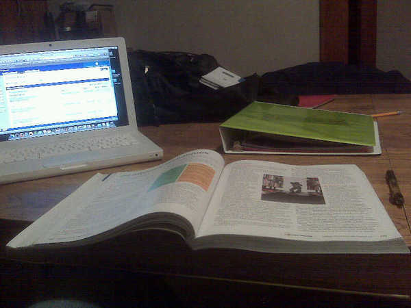 My workspace for doing homework.
