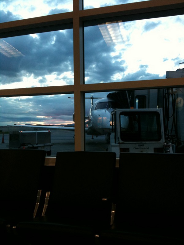 hanging out at the Burlington airport. Boarding should start soon. 