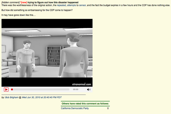 California Democratic Party again seeking to censor CA Budget content on Calitics.