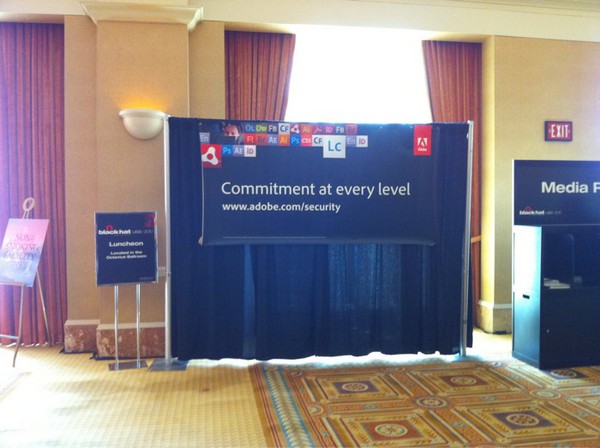 Irony at #blackhat. Sorry Adobe, it's still funny. 