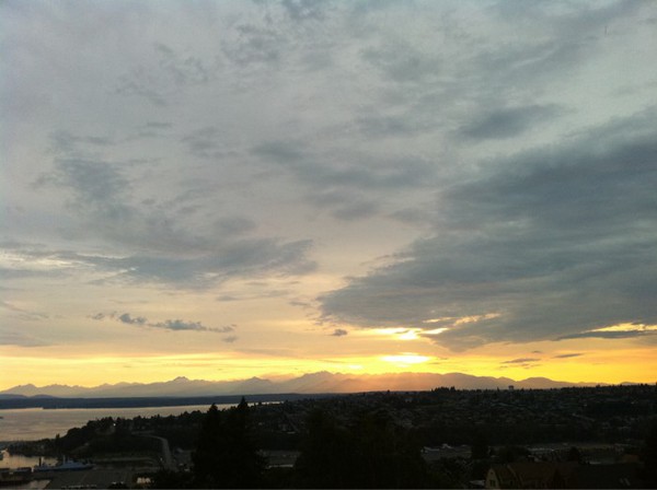 Not 100% moved in, but taking a little break to enjoy the first sunset: 