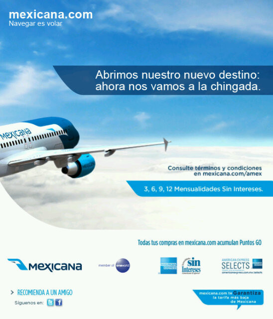 Nuevo destino de Mexicana ccp @HUM0R
