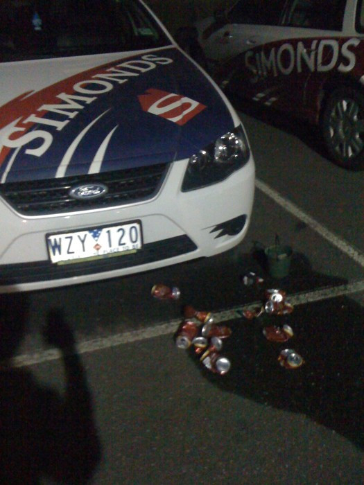 Hey @simondshomes, are your conference attendees making scale models from beer cans in the Sands Torquay carpark?
