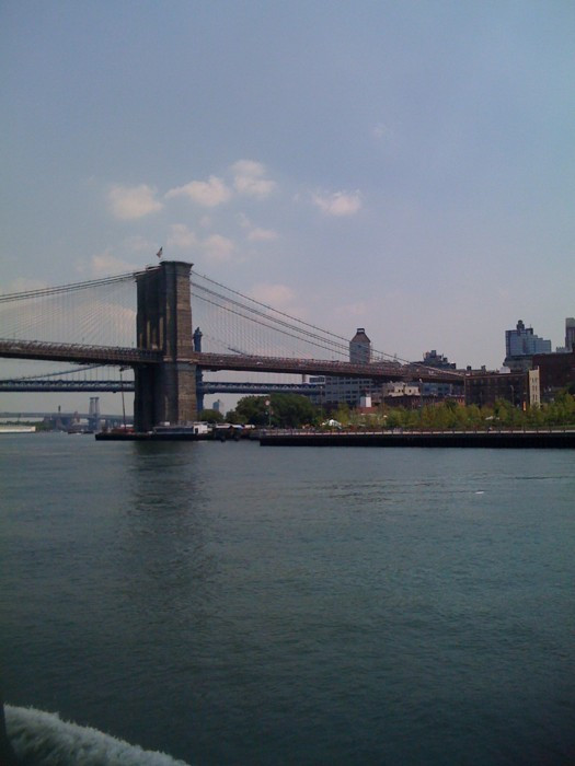 Passing under the Brooklyn bridge