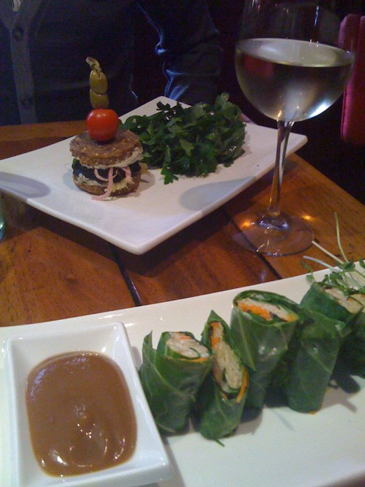 Lunch at a raw food restaurant - One Lucky Duck, Pure Food &amp; Wine. Portion sizes are a bit small, otherwise tasty