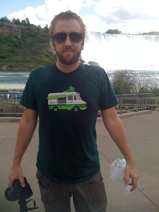 Just off the Maid of the Mist boat ride - it takes you right up to the face of the fall. Lucky we had ponchos!!