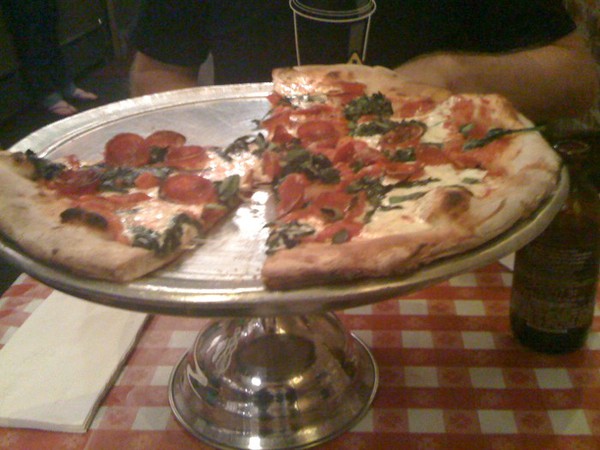 Had lunch today at Lombaris Pizza, thin base &amp; great toppings, much better than usual over cheesed pizzas
