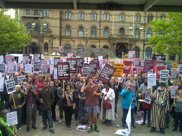Standing up in solidarity with Bradford's Muslims and against the racist thugs of the EDL #wearebradford #uaf
