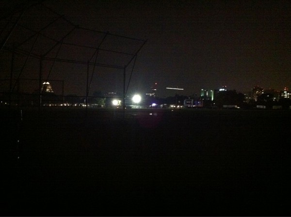 Eavesdropping on LouFest, from the softball fields: 