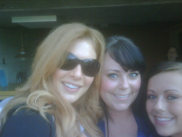 At the game with briana and mackenzie!