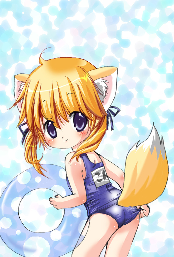 スク水の裾くいっとするのはツイツイ描いてしまう。 #konkofes 
