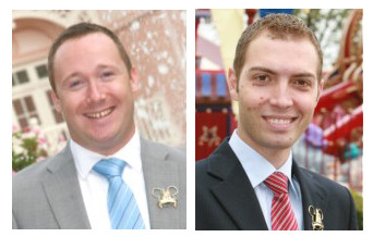 Félicitations aux Ambassadeurs 2011-2012 de Disneyland Paris : Régis Alart de City Hall et Osvaldo Del Mistero du Disney's Hotel Cheyenne.