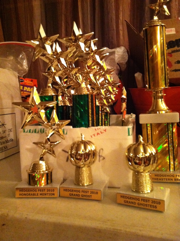 Check out the trophies for Jr Handling &amp; Grand Ghost! Come to Hedgehog Fest on Oct 9th. Check out hedgehogfest.com