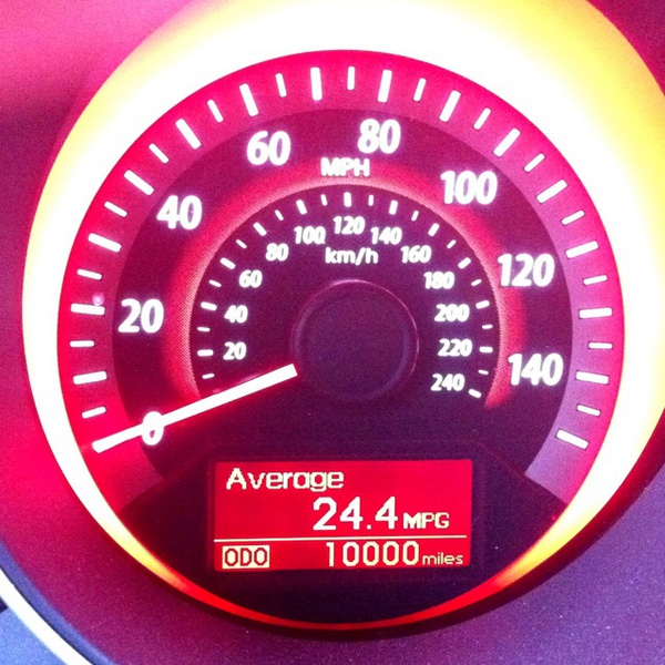 Captured a major milestone for our Kia Forte this morning, while I was stopped at a red light: