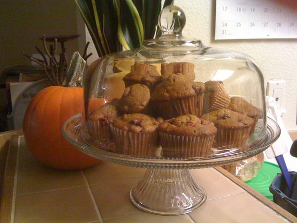 Why yes, that is a beautiful cake stand full of muffins. 