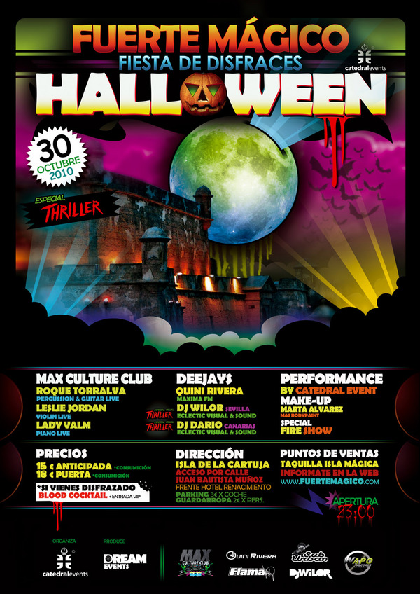 Fiesta de Halloween en El Fuerte día 30 octubre a las 23:00 organizada por Catedral Events! www.fuertemagico.com
