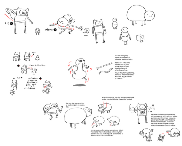 thinking about.. how fighting could work in the adventure time game.. 