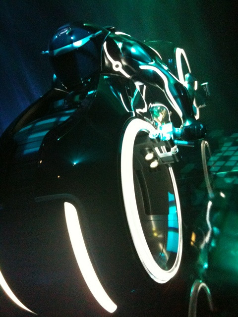 Here is another shot of the awesome light cycle hidden in Flynn's Arcade in San Diego...