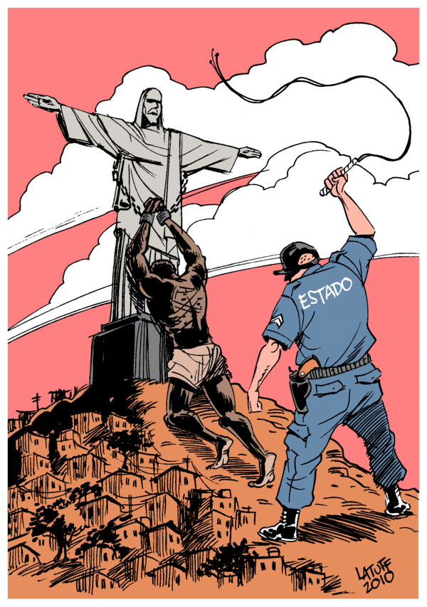Racismo ontem e hoje: Ilustração p/capa do boletim nº2 da CSP-Conlutas, novembro 2010