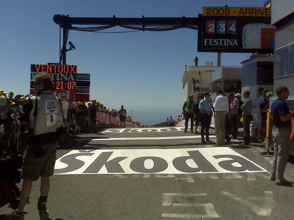 Finish line..Shooting into a beautiful clear blue sky