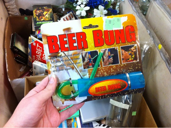Here's one item I hadn't expected to see at Goodwill: a beer bong? 