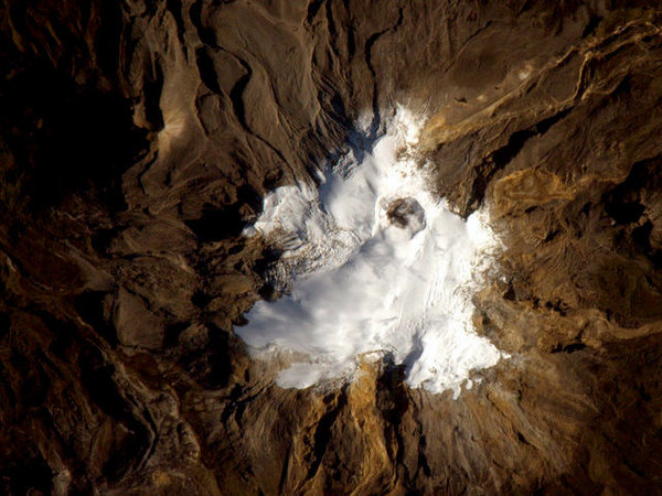 Erupting Volcano! Southern America. #iss #space #volcano