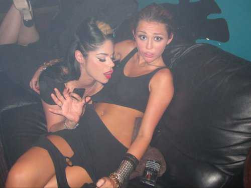 Leaked Pic, Miley &amp; Denika Classy Couch Cuddlying Cuties! Thx @itsohsodemi!