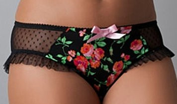 Rose front panties with pink bow