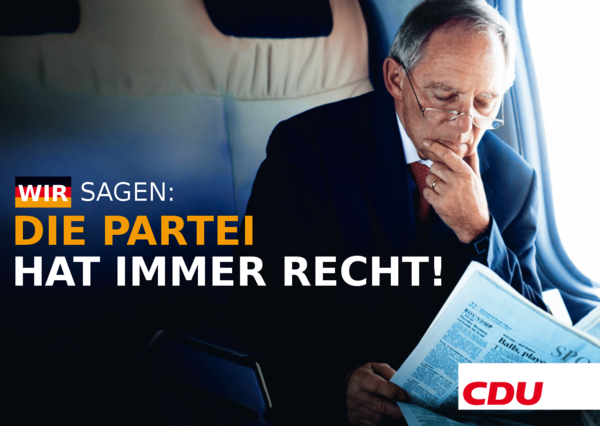 Wir sagen: Wahlplakate remixen geht gar nicht! Die Partei hat immer recht! #cduremix09