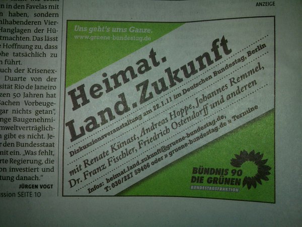 "Uns geht's ums Ganze: Heimat. Land. Zukunft" #fb Ich denk bei dem Spruch sofort an: