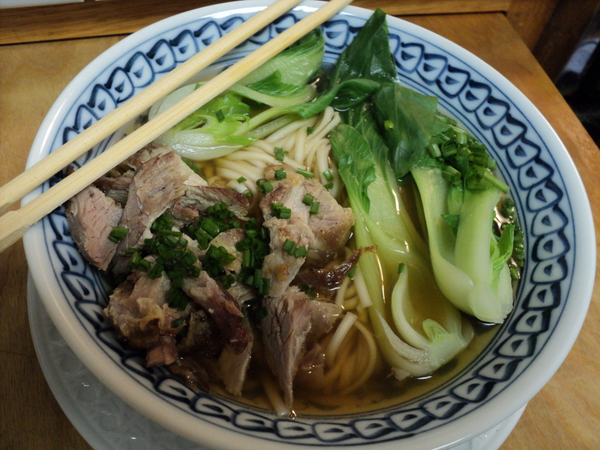Too lazy to cook but fixed Udon with Crisp Pork Belly and Bok Choy.  Shitake Kombu for the broth w/ sesame oil