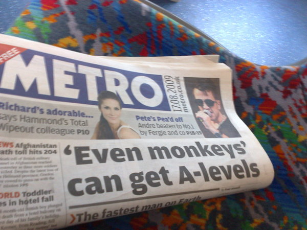 Here's a shout-out to all the monkeys awaiting A Level results - good luck in your playwriting career!