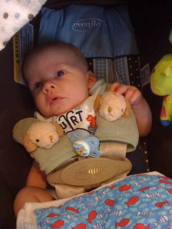 At the doctor to get shots. Sorry son!
