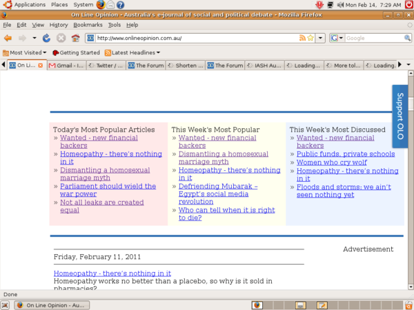sees http://www.onlineopinion.com.au/view.asp?article=11583&amp;page=0 topping all popularity displays 1 week on!