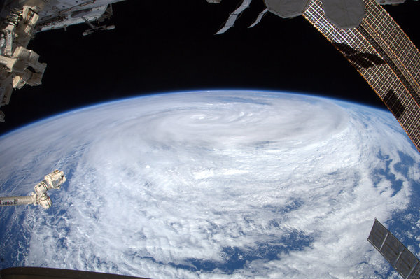 Ciclón Dianne en las costas del Noroeste de Australia. Tomada el 19 de febrero de 2011 desde la ISS