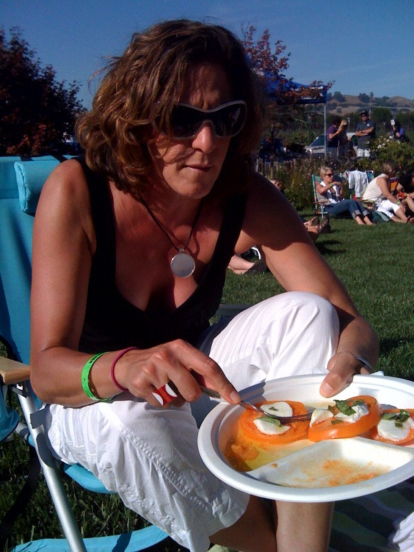 Caprese salad in Sonoma Co. At Rodney Strong watching Susan Tedeschi