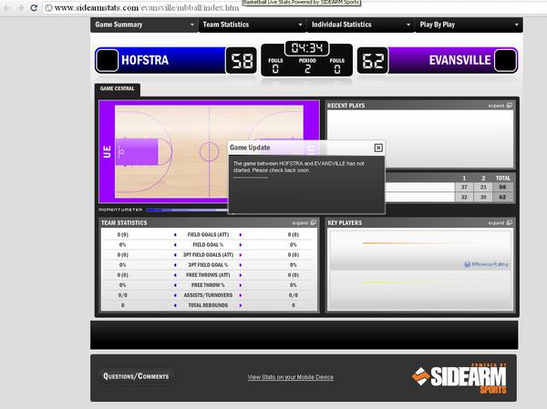 @defiantlydutch - Yup, you can't make stuff like this up. #CBI #Hofstra #Evansville #CAAHoops #CAA
