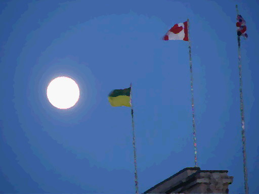 Moon Flags (Oil Painting Effect)
