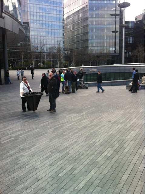 Filming for spooks today at the scoop by city hall London!