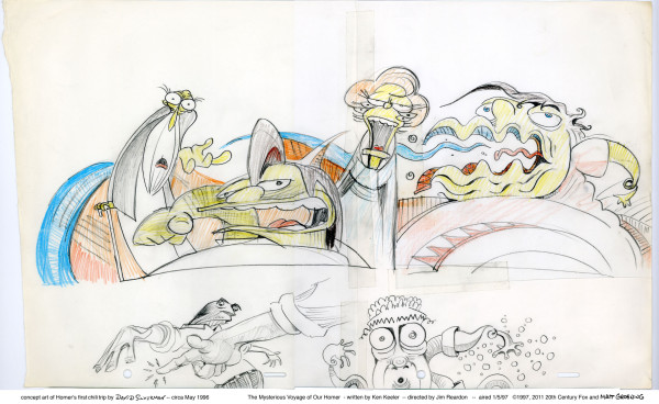 Just found this color concept sketch I did for Homer's first Chili Experience. Episode 3F24.