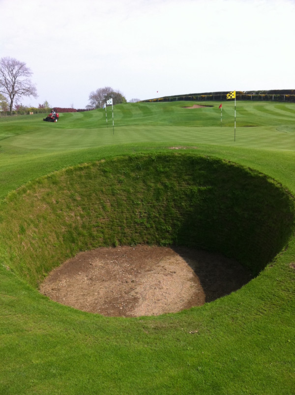 My replica road hole bunker. Short game area is nearly ready to go! I'm excited! 
