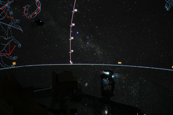エストニアの世界初の全天球プラネタリウムにて。メガスターの星空とUniviewによるコンビネーション。