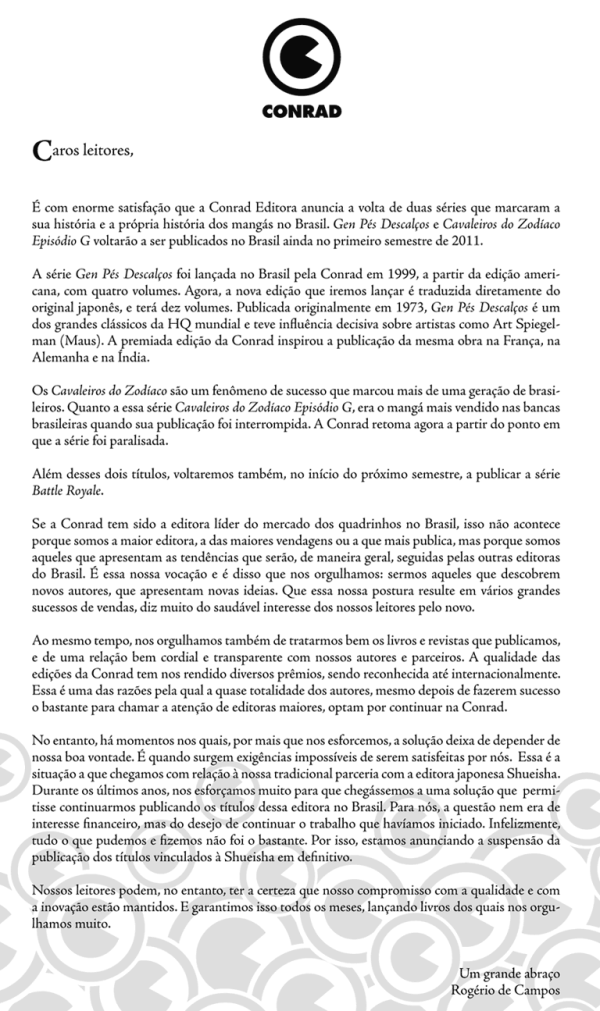 Carta aos leitores