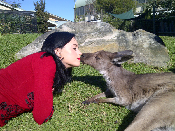 sucking face with a kanga. yep.